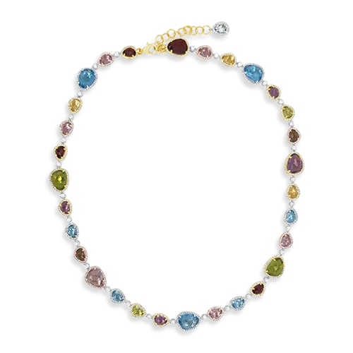 Semi-Precious Gemstone & Diamond Necklace