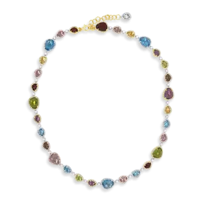 Semi-Precious Gemstone & Diamond Necklace