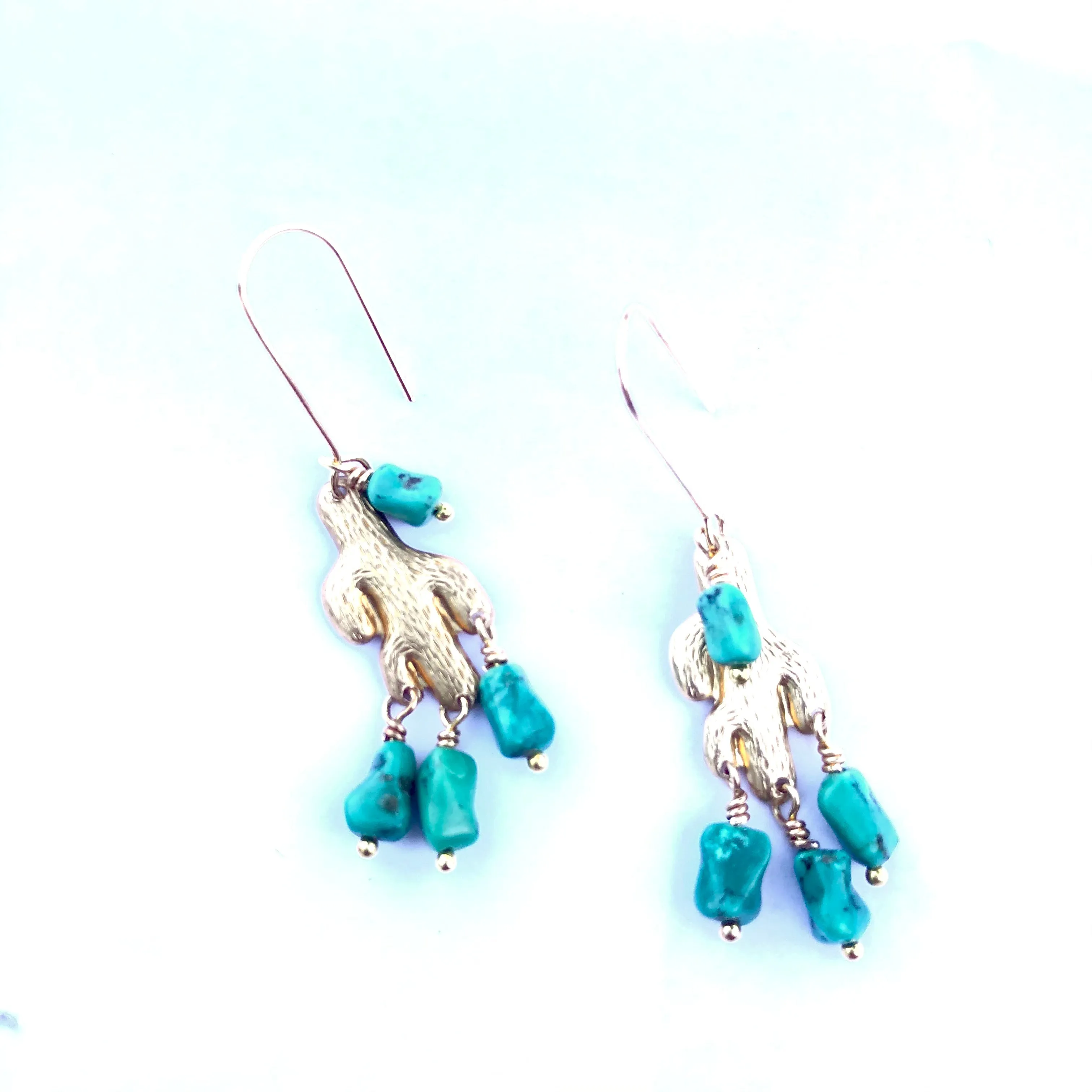 Semi precious stones dangle earrings