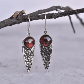 Shield - Garnet Earrings