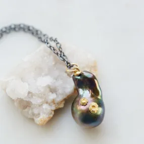 Shooting Star Tahitian Pearl Ruthie B. Necklace with Barnacles