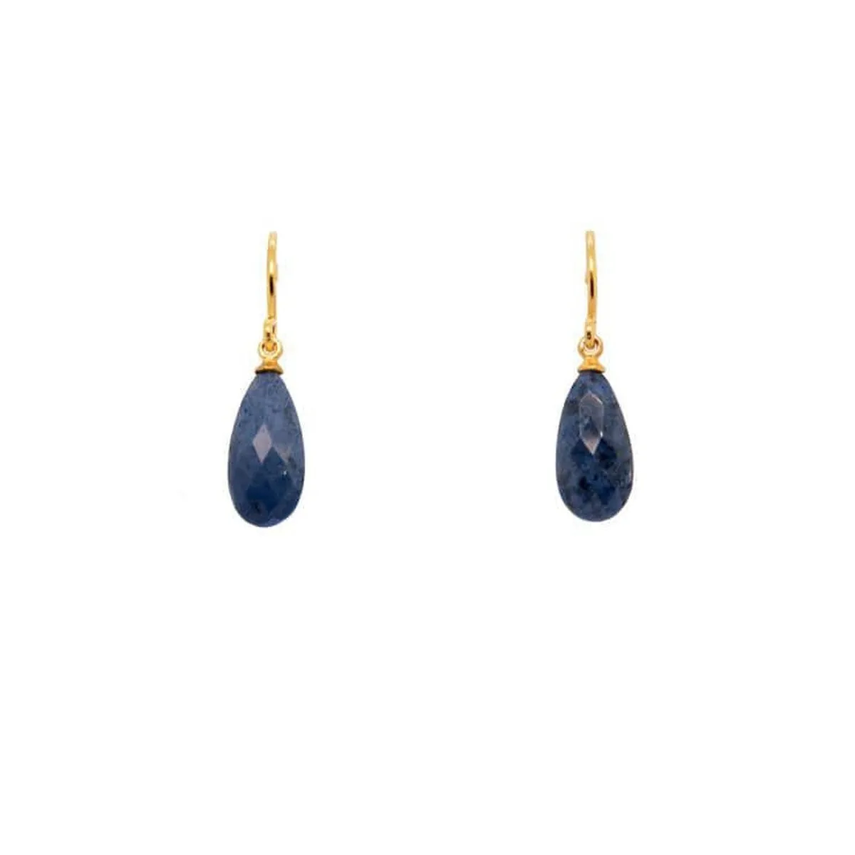 Signature Wire Faceted Dumortierite 24K Gold Vermeil Earrings