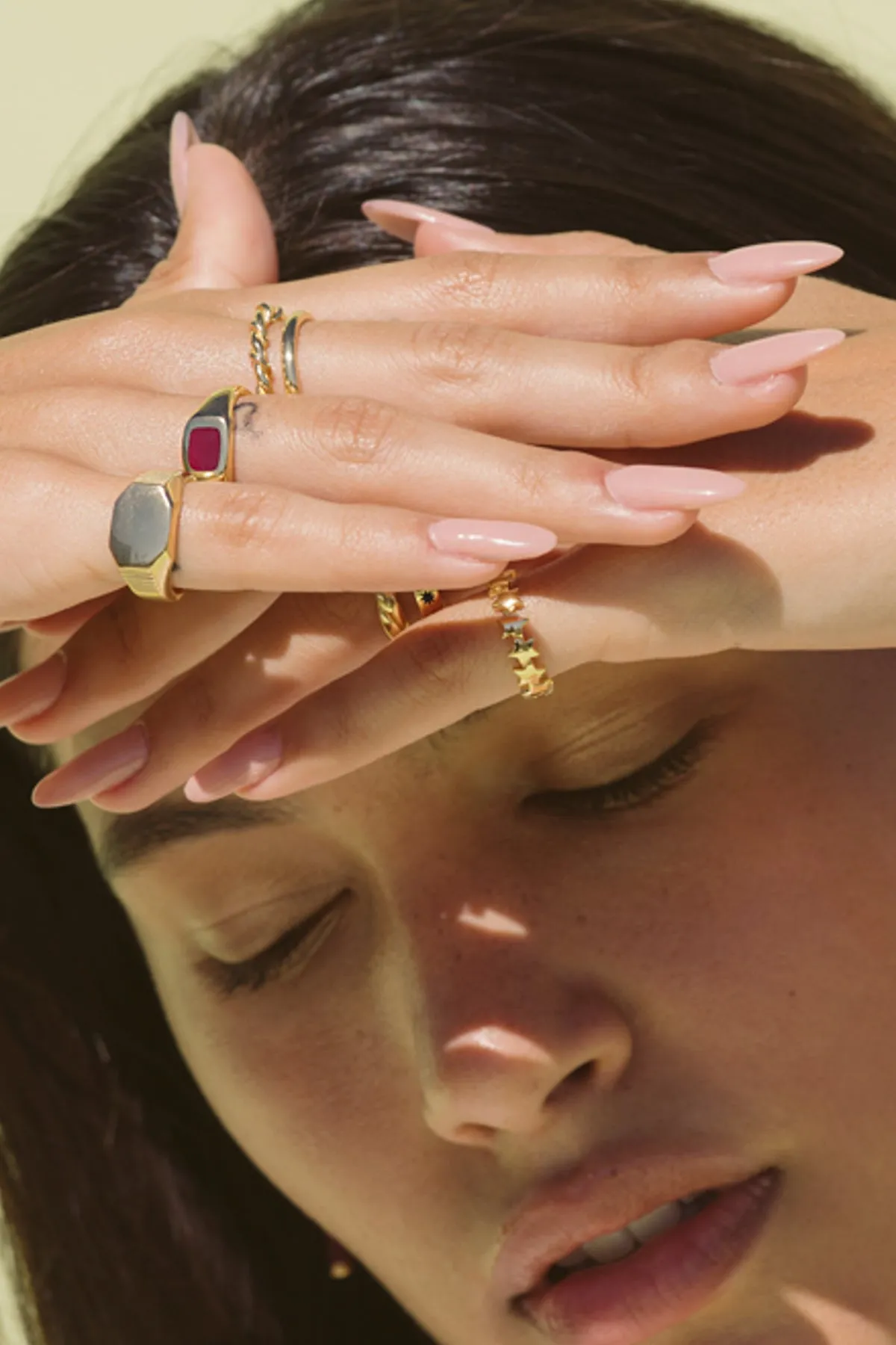 Signet pinky ring gold plated