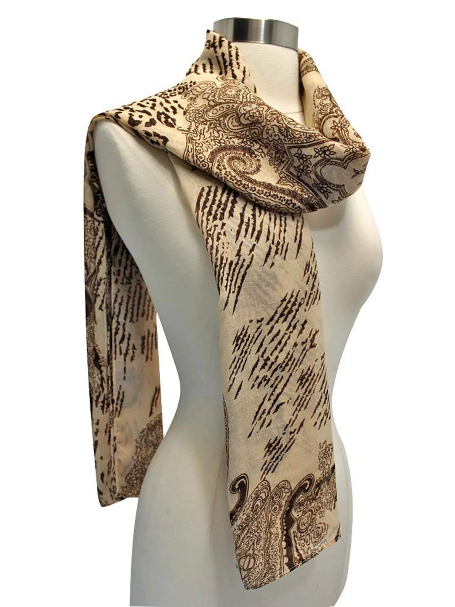 Silky Regal Print Scarf Shawl