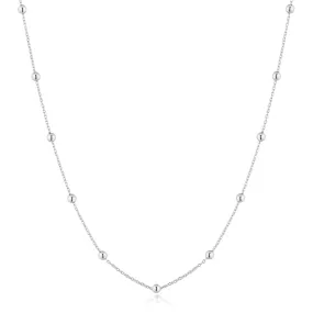 Silver Beaded Chain Necklace