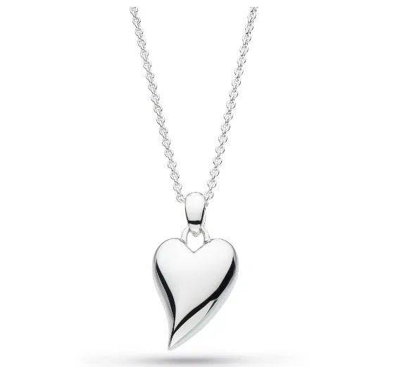 Silver desire cherish heart necklace