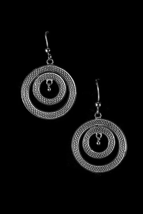 Silver Linings "Elegant" Silver Filigree Handmade Dangle Earrings