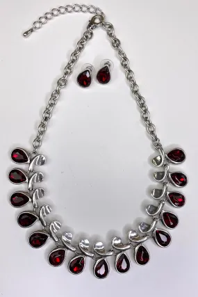 SILVER RUBY NECKLACE