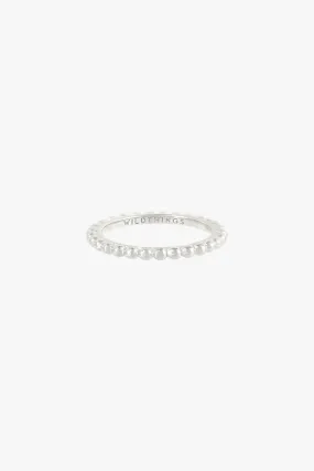 Small dots stacking ring silver