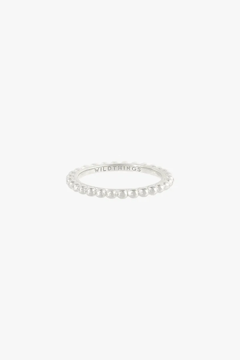 Small dots stacking ring silver