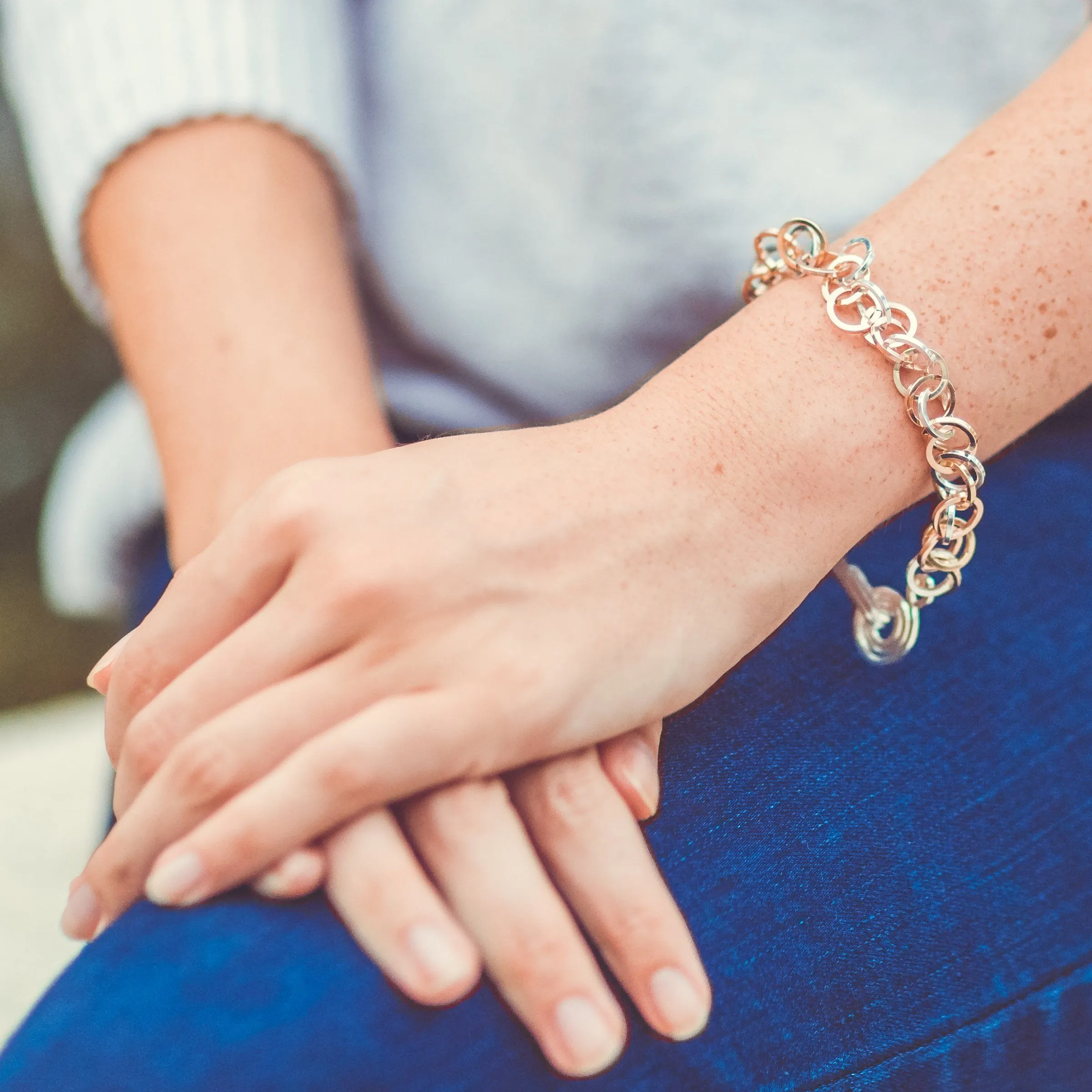 Square Fuzzy Bracelet in Silver