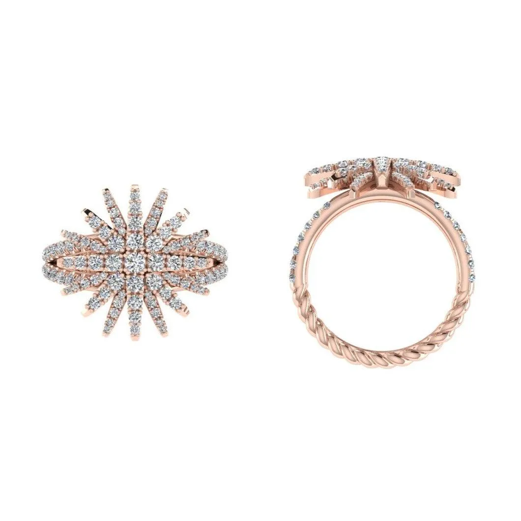 Starburst Diamond Ring 18K Rose Gold