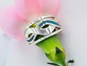 Sterling Celtic Band with Turquoise Inlay