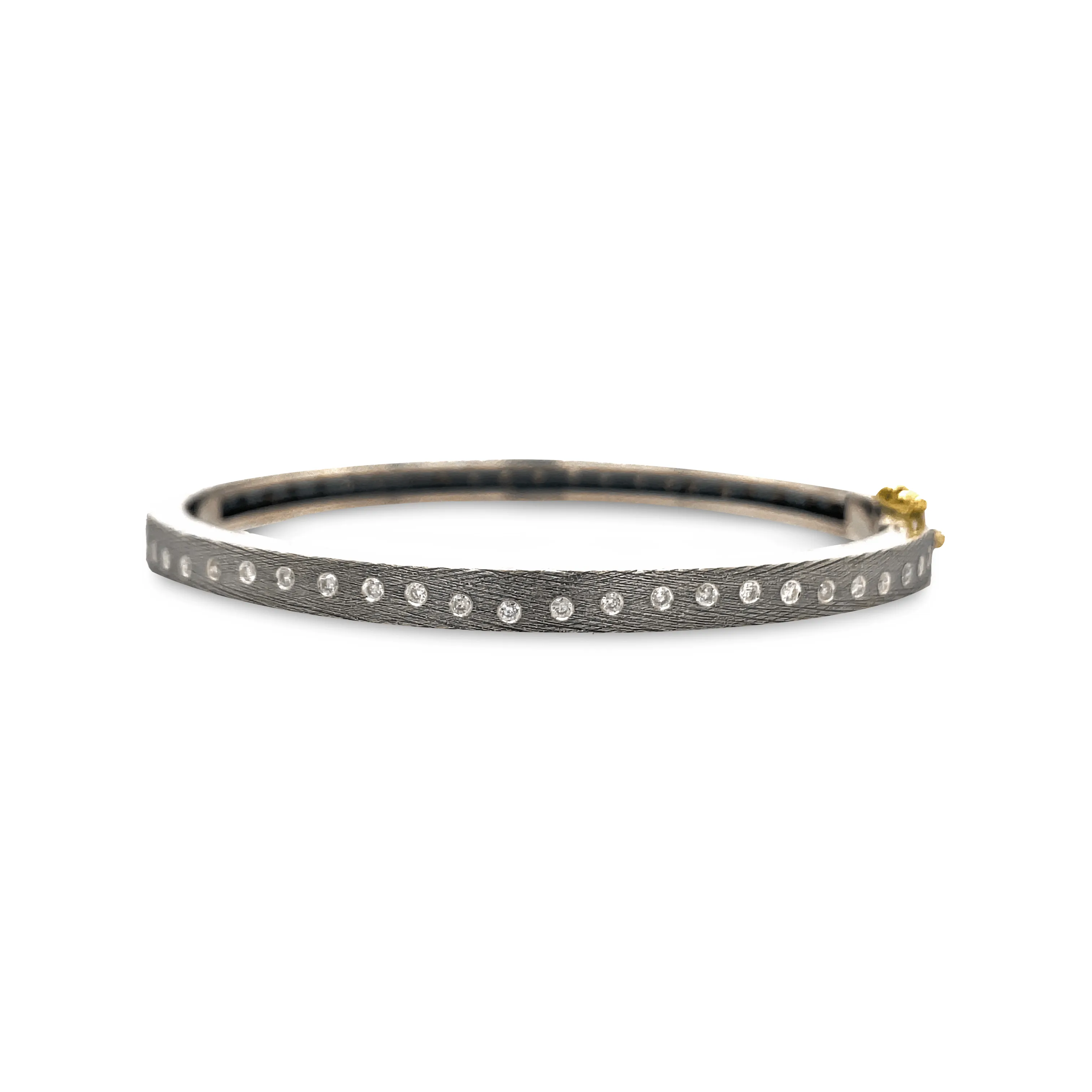 Sterling Silver Bangle with White Diamonds