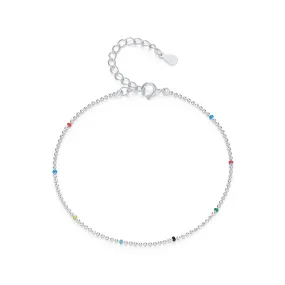 Sterling Silver Cute Beaded Bracelet for Women