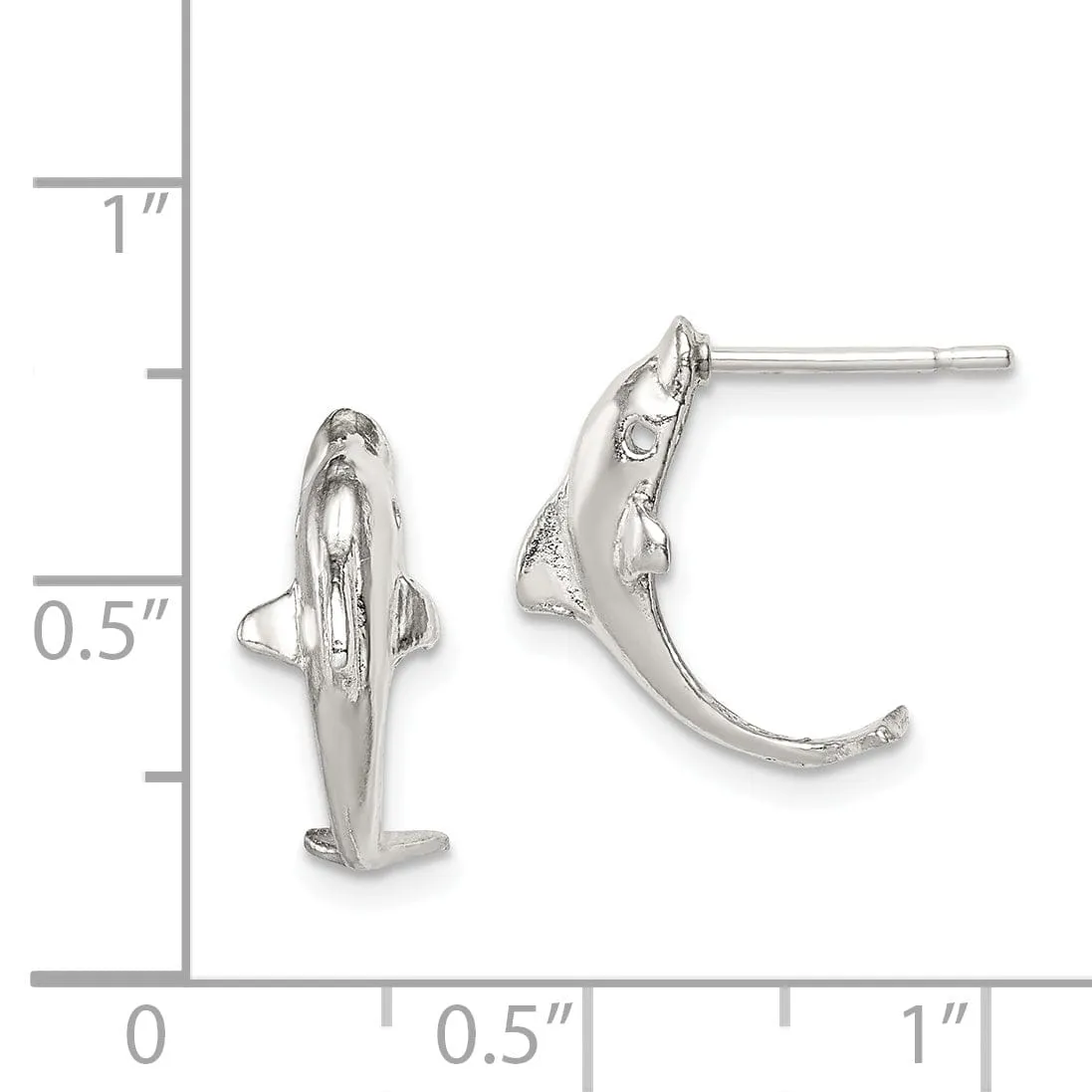 Sterling Silver Dolphin Mini Earrings