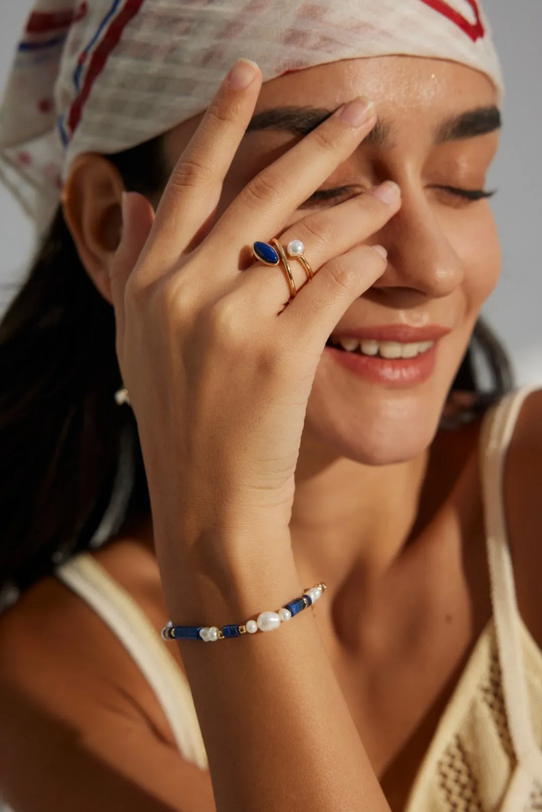 Sterling Silver Lapis Lazuli Pearl Bracelet