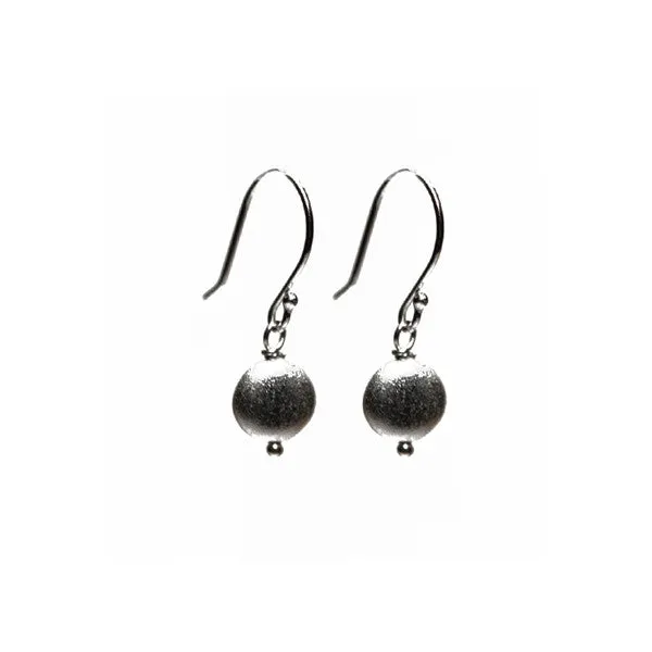 Sterling Silver Matte Drop Earrings