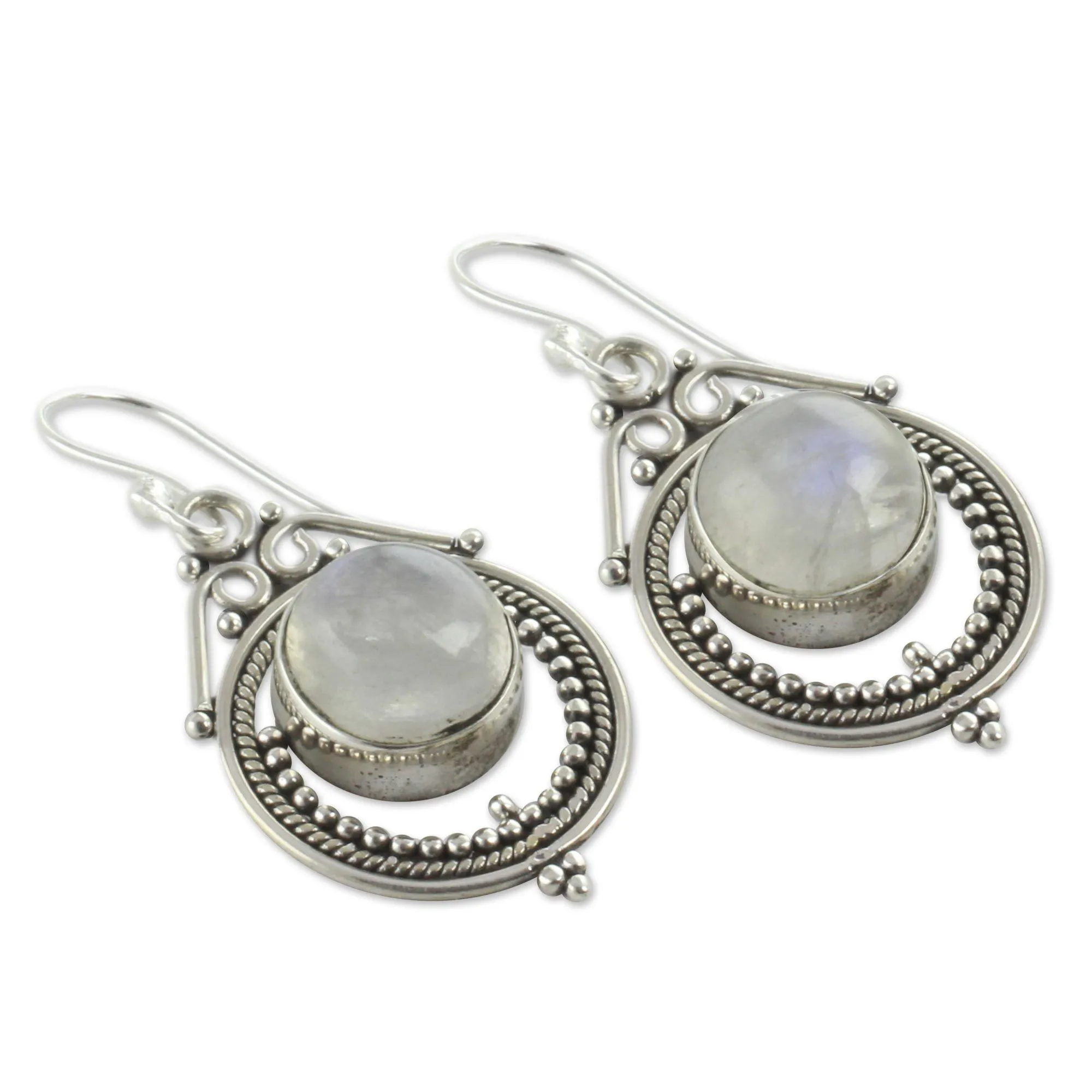 Sterling Silver Moonstone Dangle Earrings