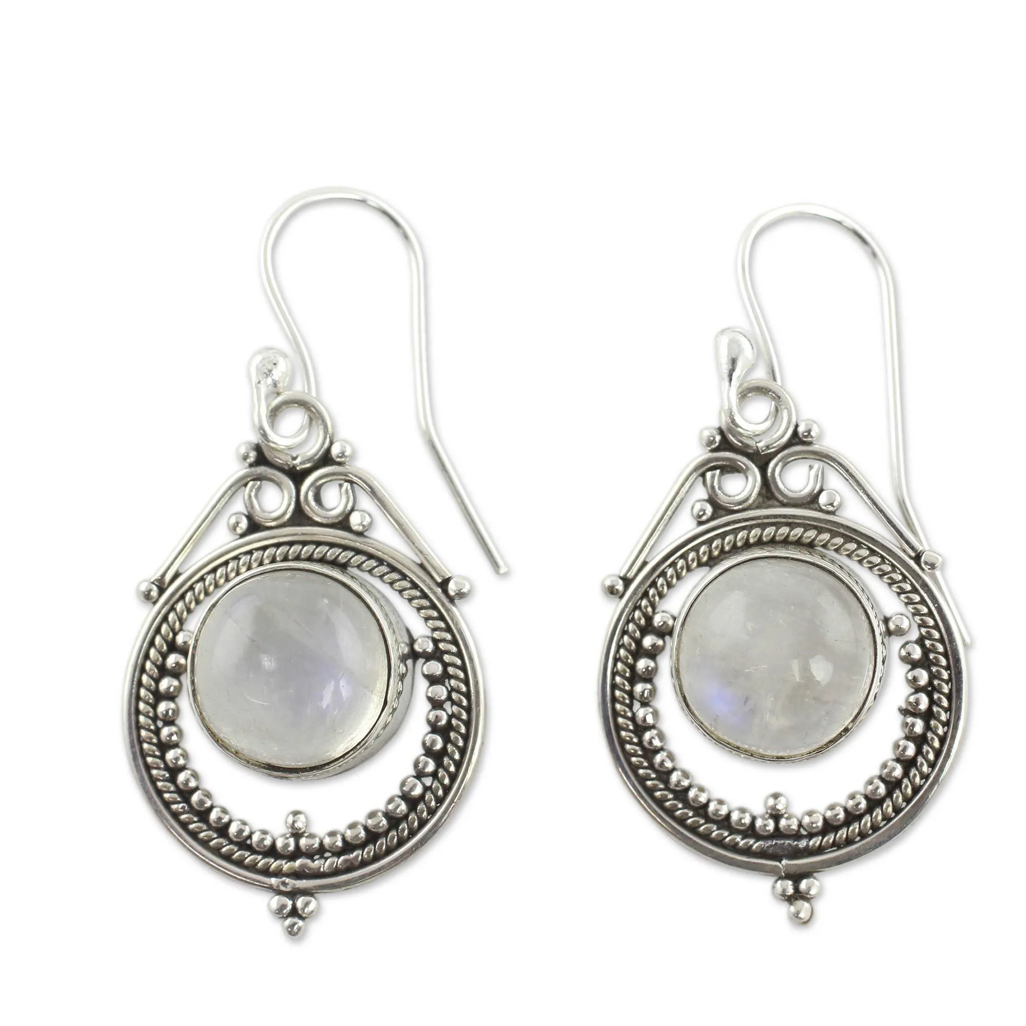 Sterling Silver Moonstone Dangle Earrings