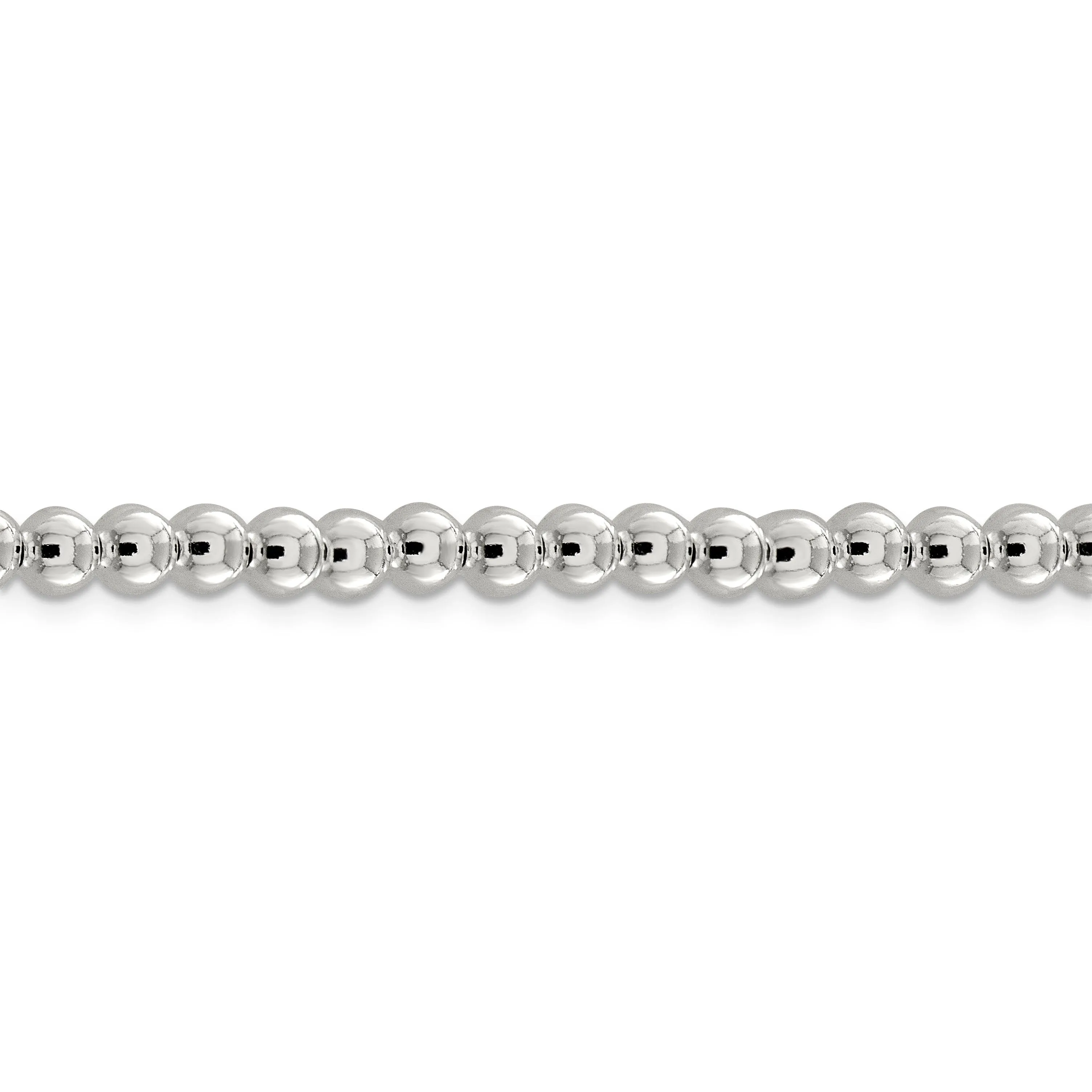 Sterling Silver Necklace Beaded Box Chain 6.10MM