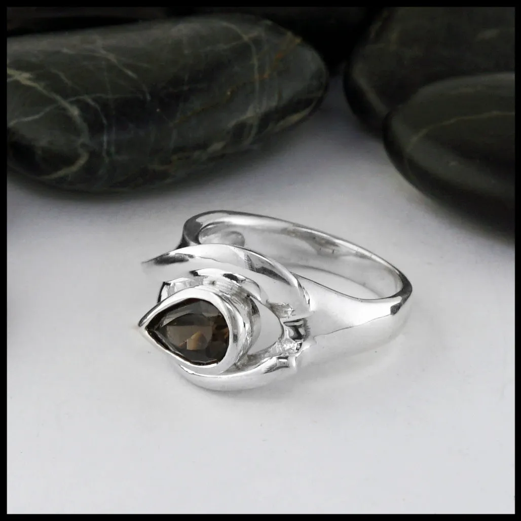 Sterling Silver Ring with Smokey Topaz