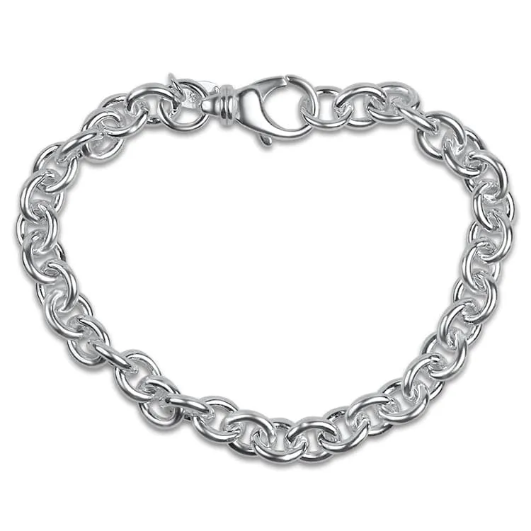 Sterling Silver Round Cable Bracelet