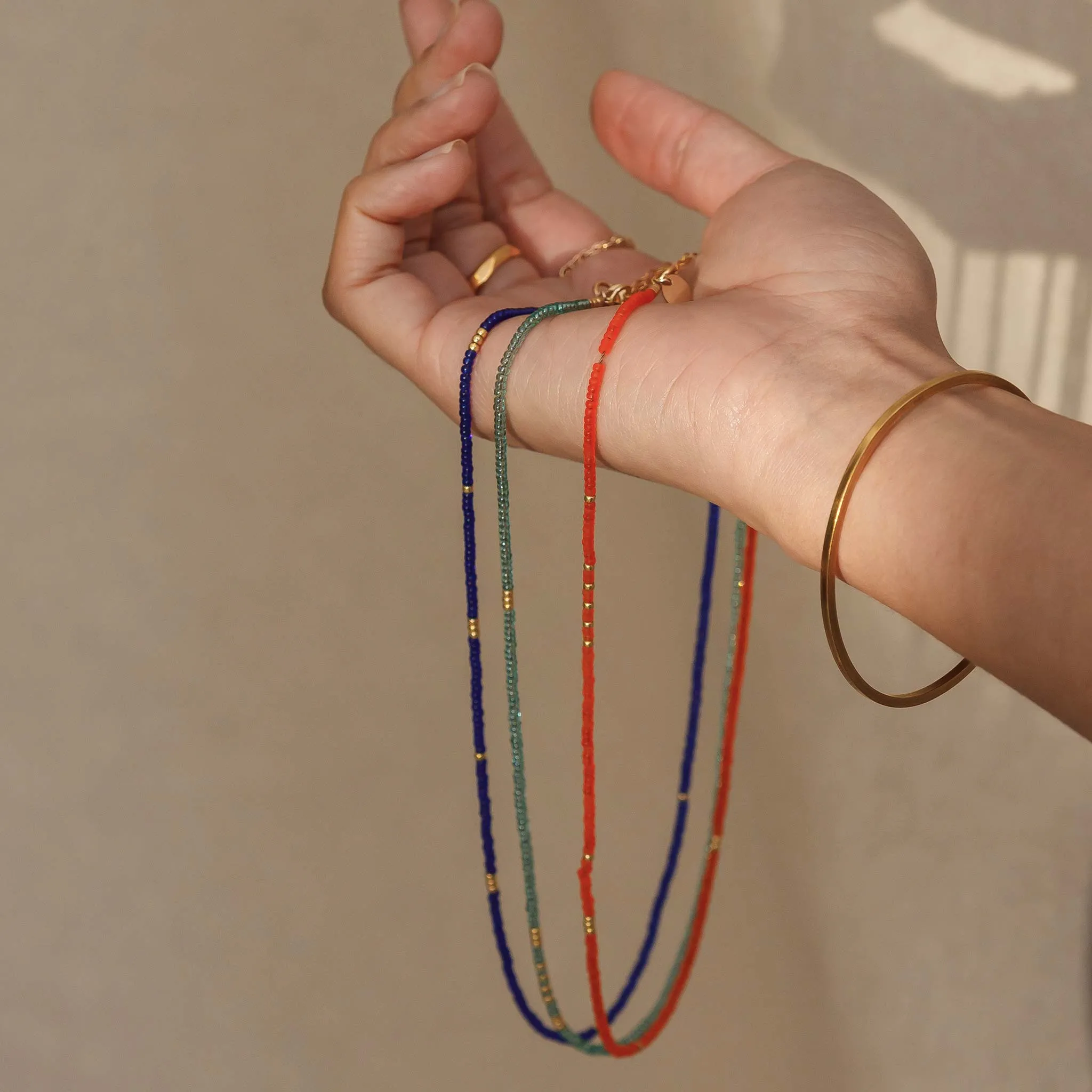 Tangiers Orange Beaded Necklace