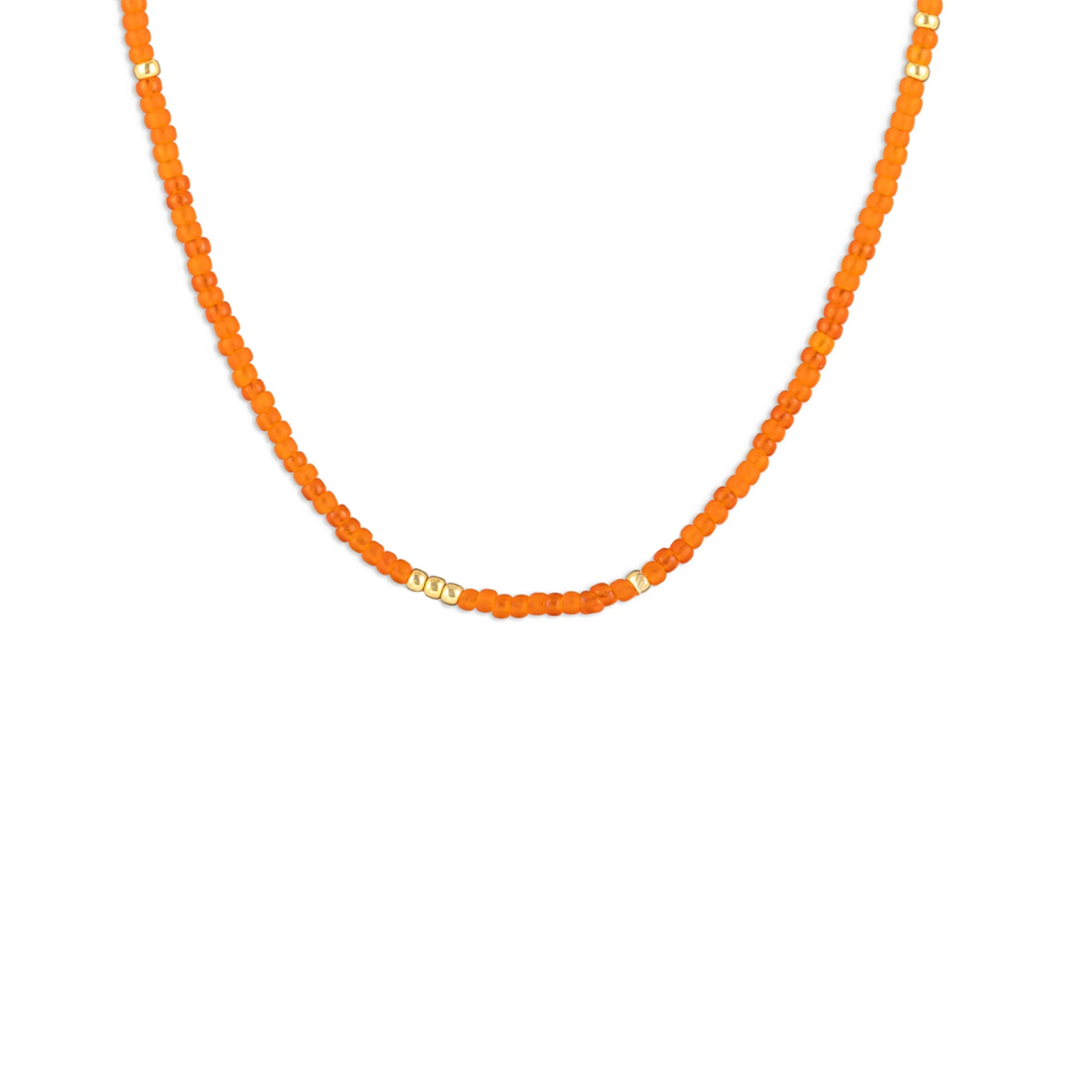 Tangiers Orange Beaded Necklace