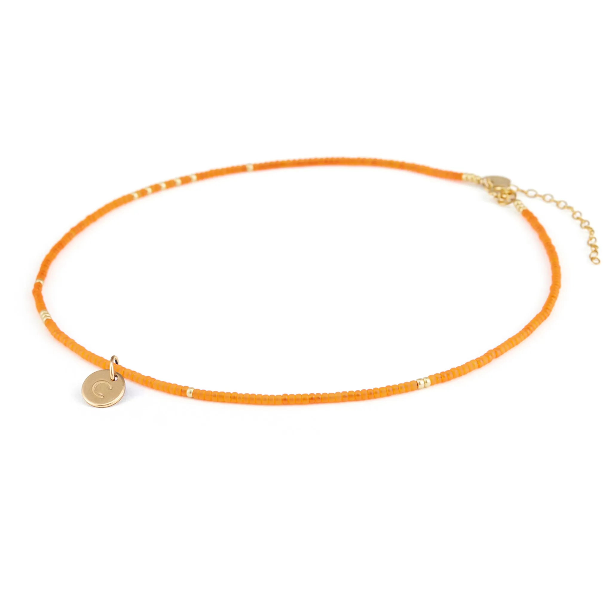 Tangiers Orange Beaded Necklace