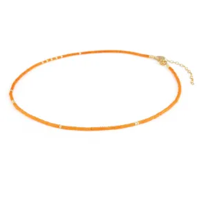 Tangiers Orange Beaded Necklace