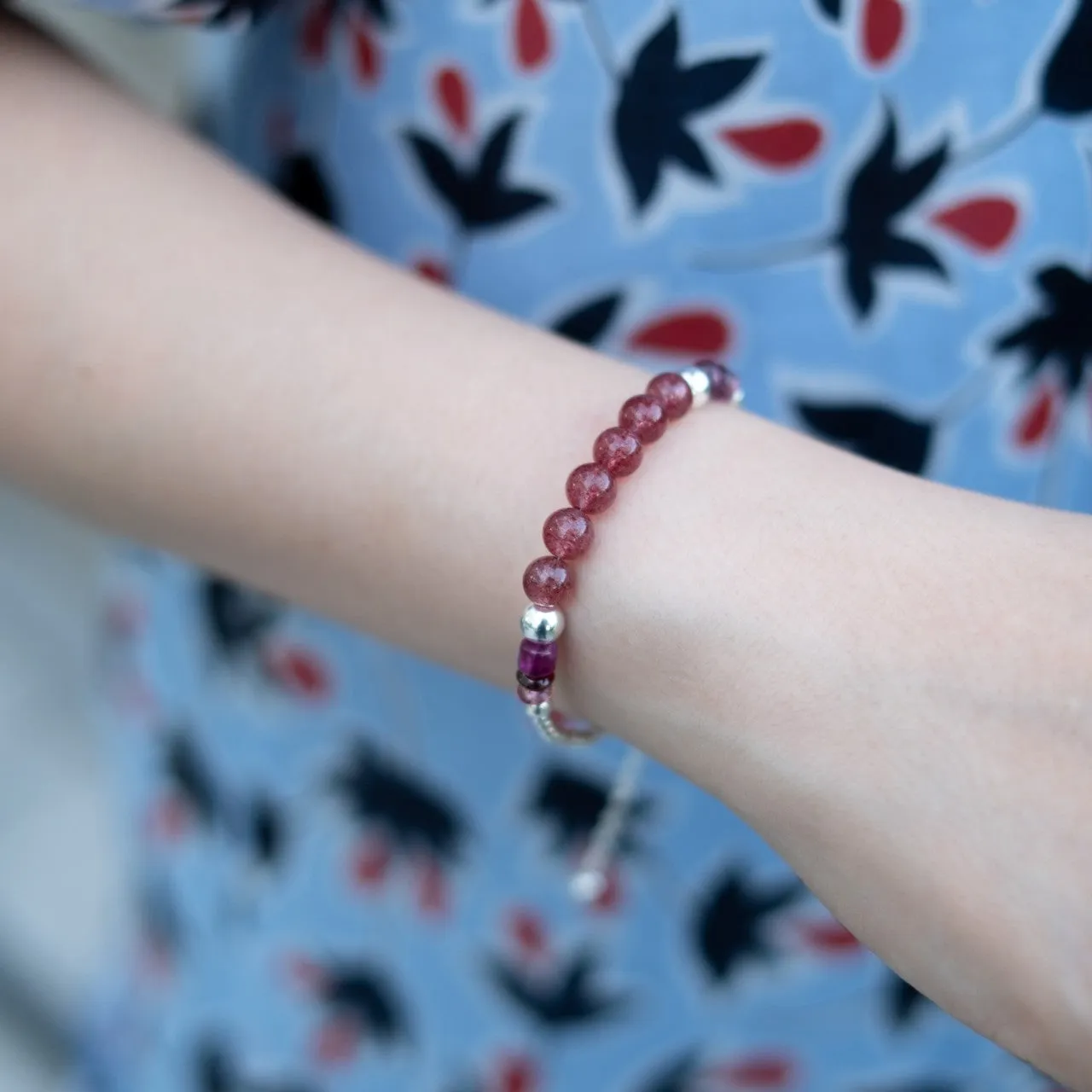 The Berries - Strawberry Quartz Tourmaline Bracelet