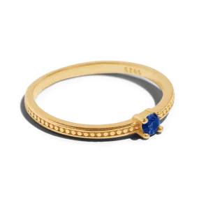 THE EMMA RING BLUE - Solid 14k gold