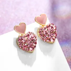 The Pink Heart Of Love Earrings