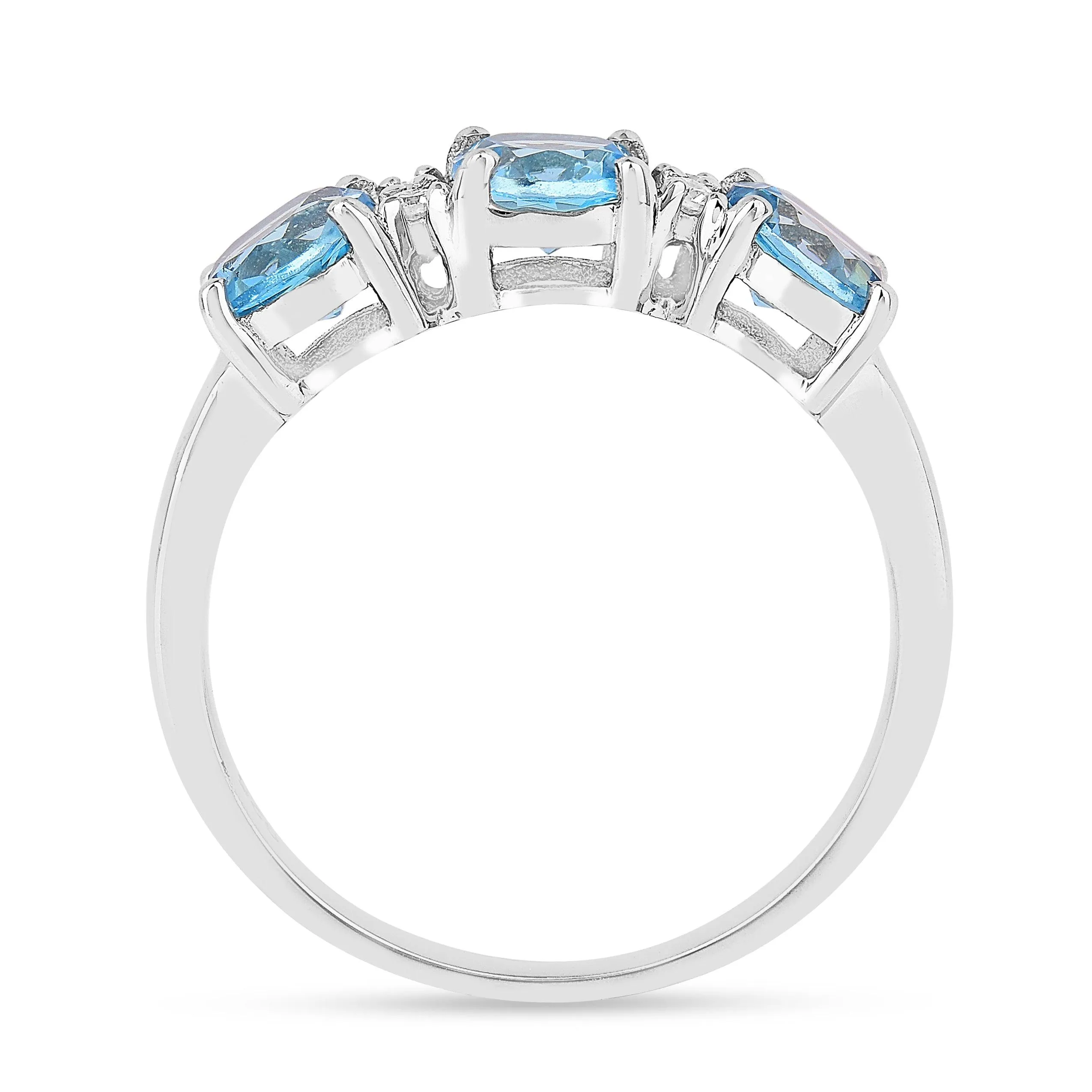 Three Stone Blue Topaz Ring