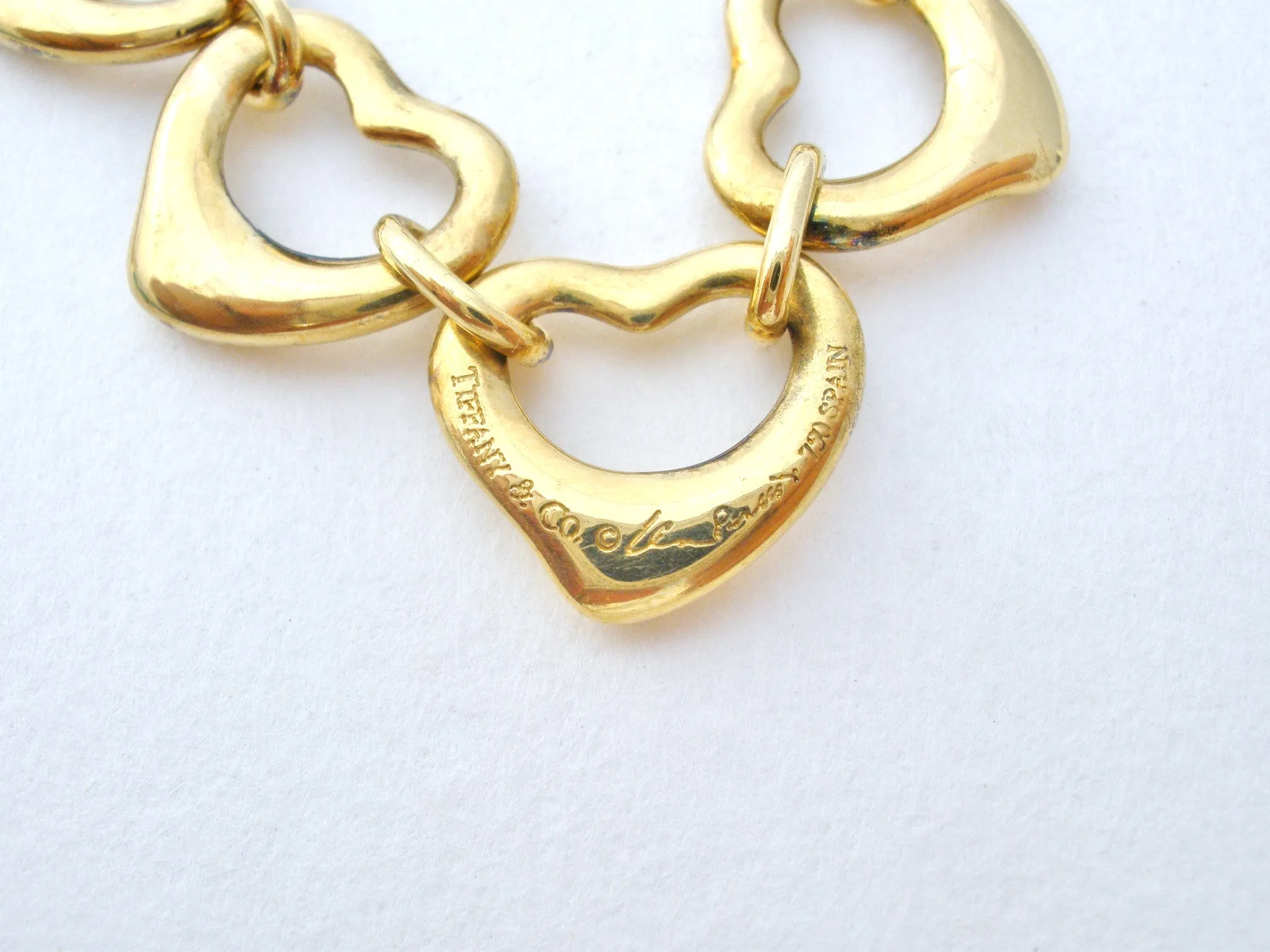 Tiffany & Co 18K Gold Open Heart Bracelet Peretti