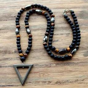 Tiger Eye & Hematite Beaded Necklace