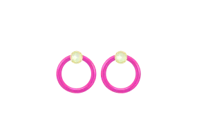 TRACEY CHEN | EARRINGS | Â§©ÁÑ∂Áø°Áø†Áê∫ÁëØËø∑‰Ω†ÂúìÁí∞ËÄ≥Èáò (ÈªÉÈáë-Ê°ÉÁ≤â)