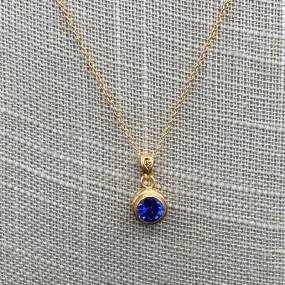 Unique Tanzanite Gemstone Gold Necklace