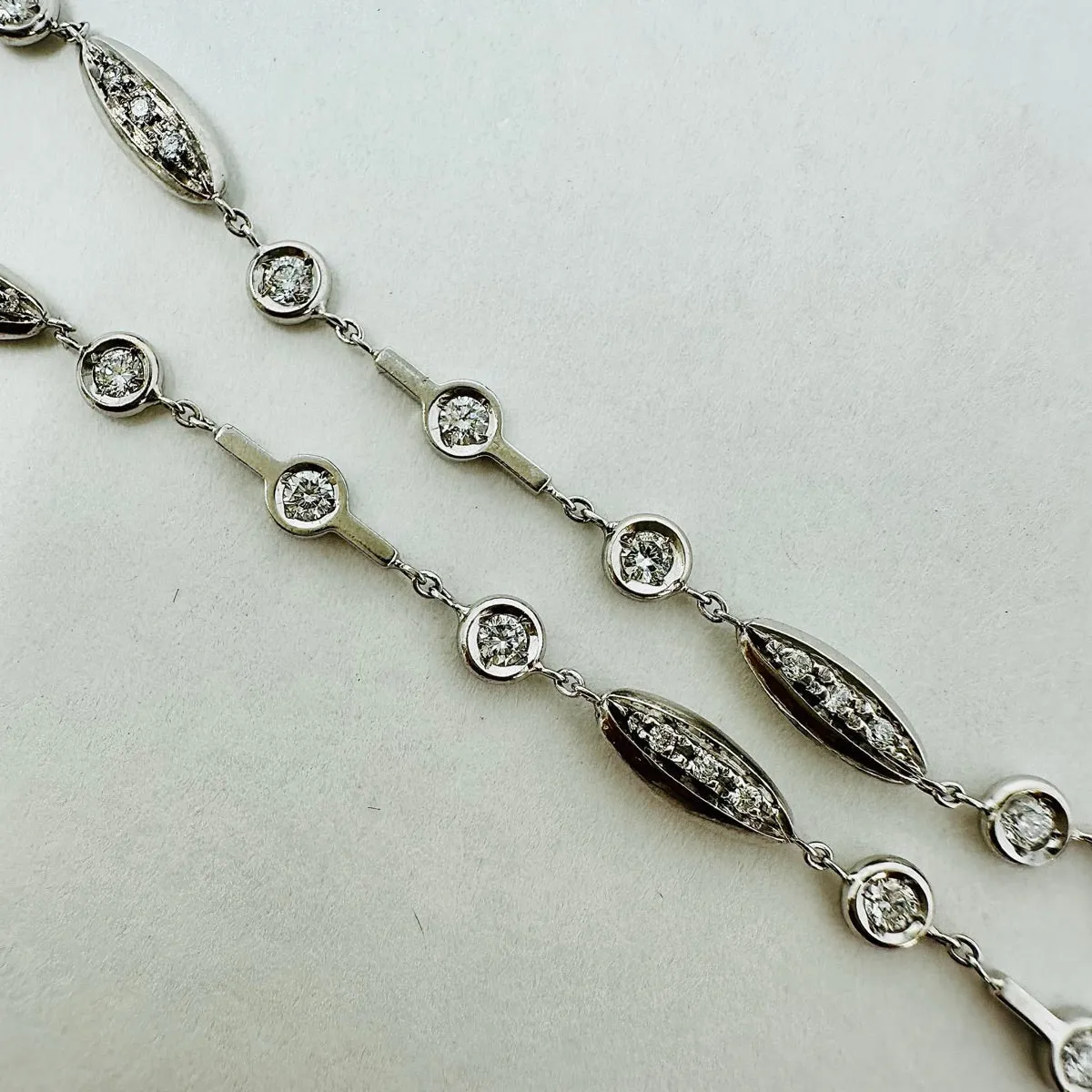 Vaid 18K White Gold 32" Necklace with 113 Diamonds