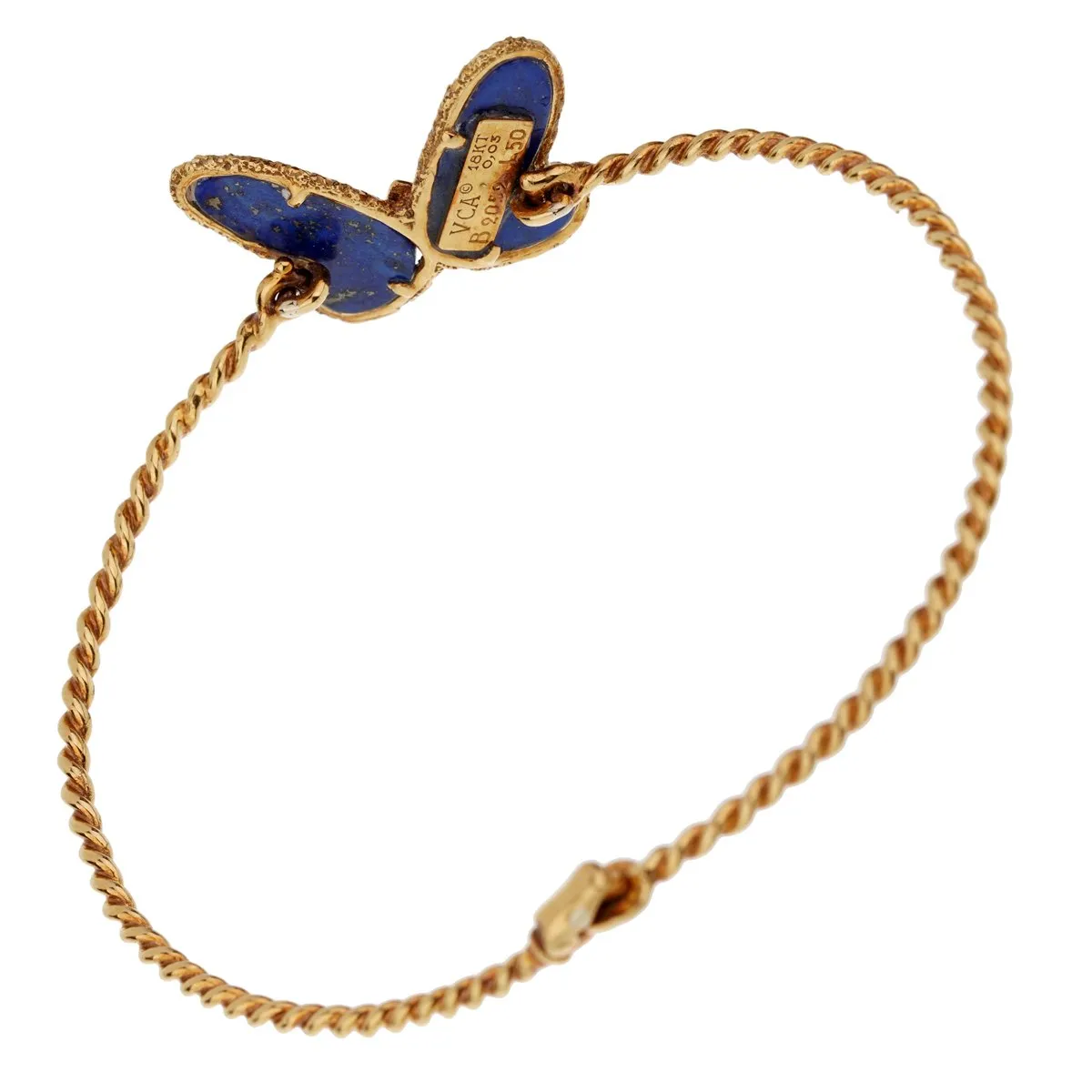 Van Cleef & Arpels Lapis Butterfly Gold Bracelet