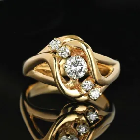 Vintage 14K Gold .50 CTW Diamond Love Knot Ring