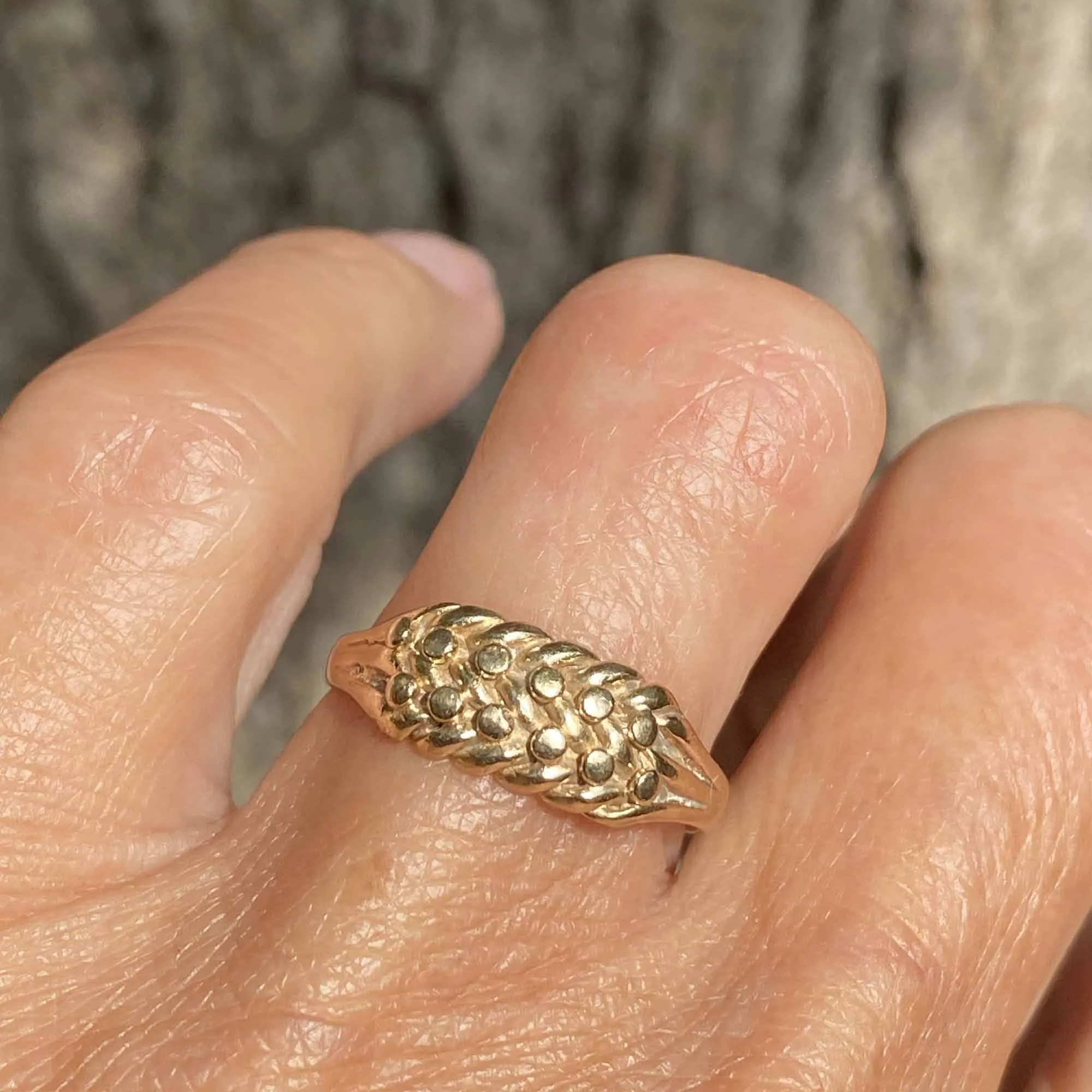 Vintage English Gold Love Knot Keeper Ring