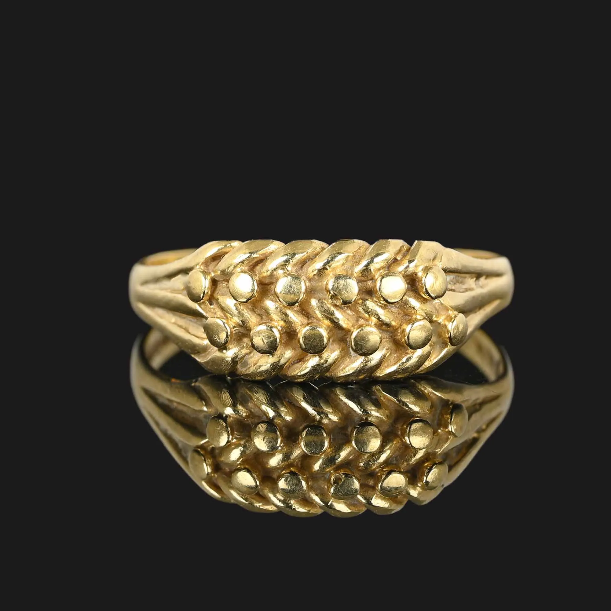 Vintage English Gold Love Knot Keeper Ring