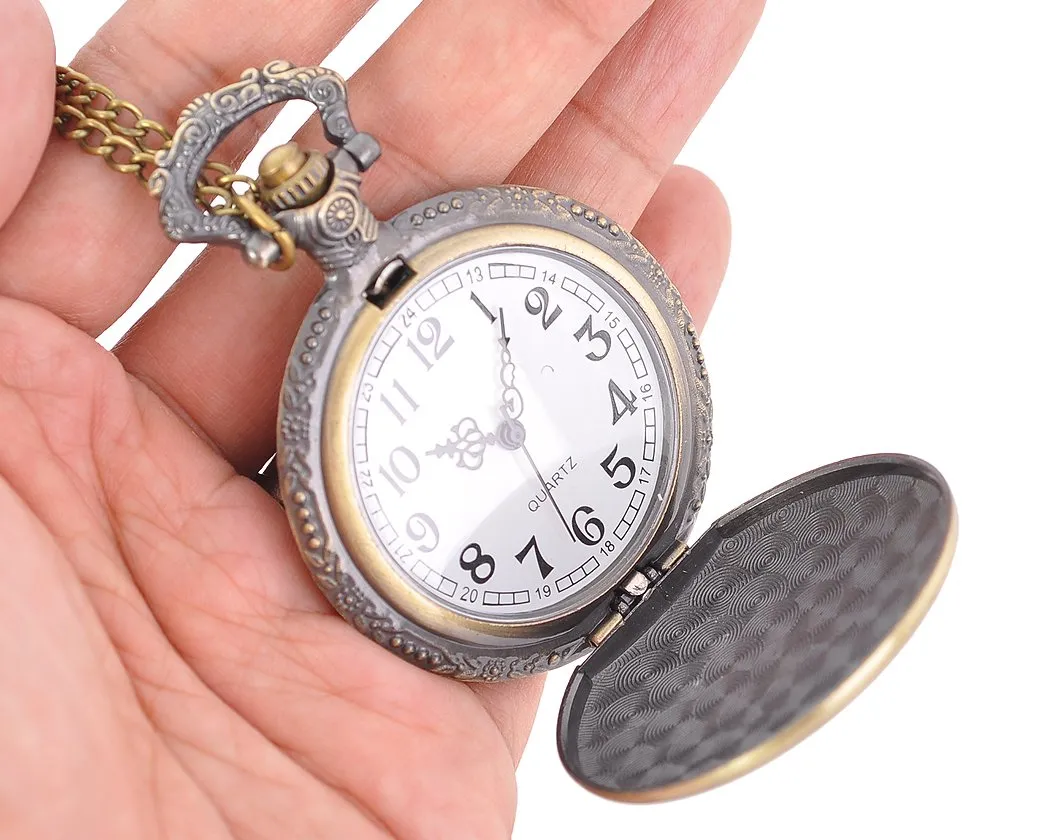 Vintage Quartz Pocket Watch with Chain