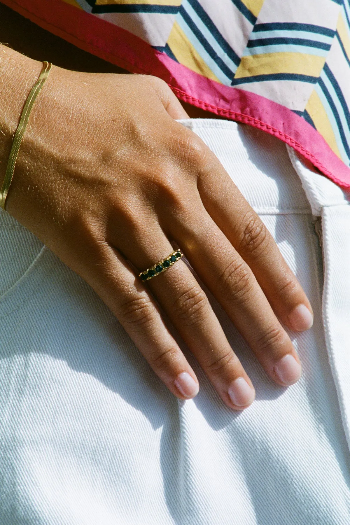 Vintage rain forest ring gold plated