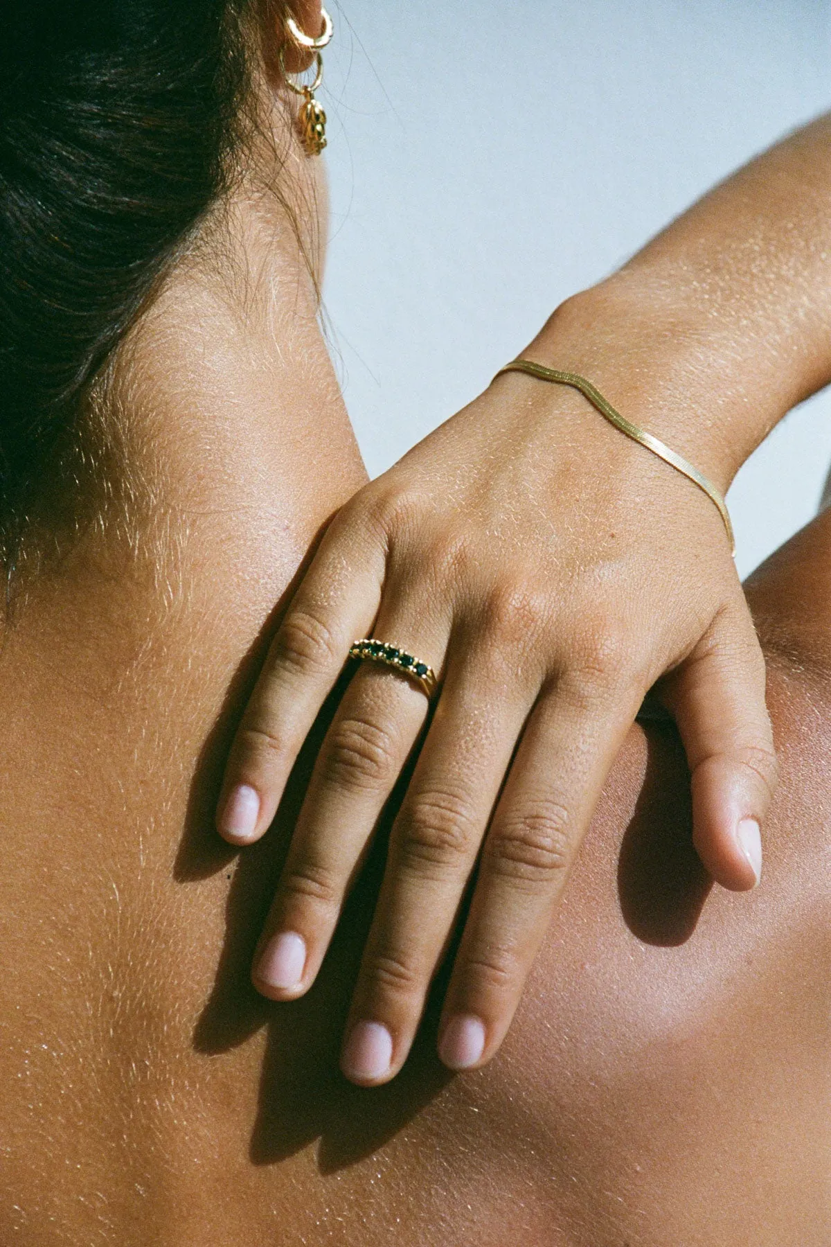 Vintage rain forest ring gold plated