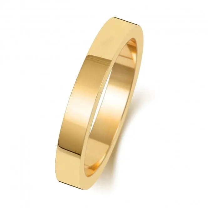 Wedding Band 9K Flat Flat 3 mm - 1.4 Wedding  Ring W173M