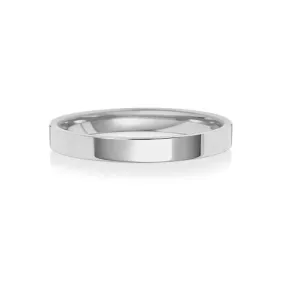 Wedding Band Platinum Flat Court 2.5mm-2.0 Wedding  Ring WP122EH