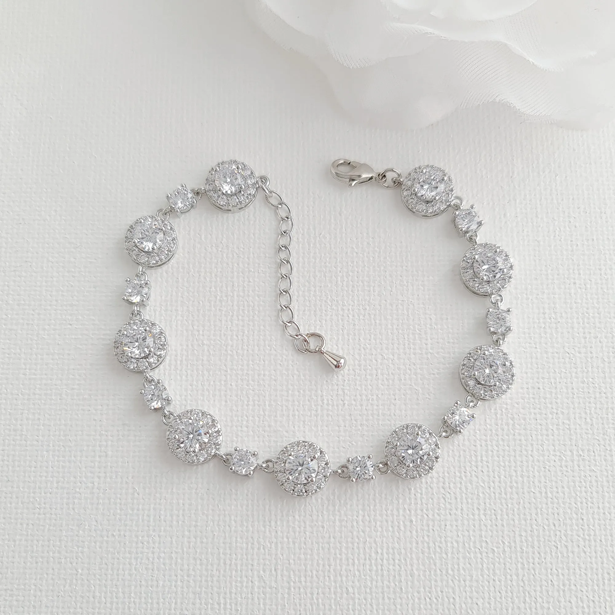 Wedding Bracelet Gift For Brides Matching Round Wedding Rings-Reagan